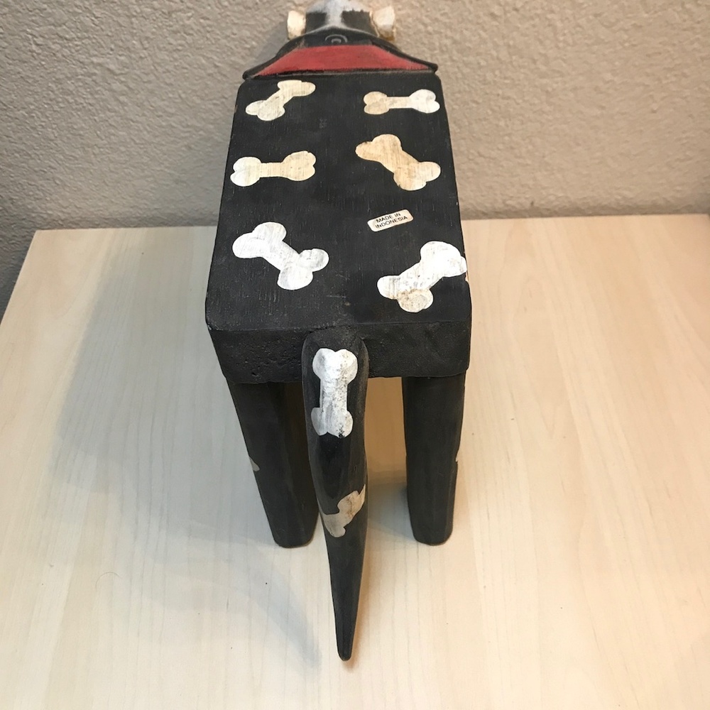 Indonesian Folk Art Carved Wooden Dog Stool. Handmade. Age Unknown.Rare. - Picture 6 of 8